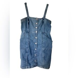 Divided Blue Denim Skirt Overalls A-line (EUC)